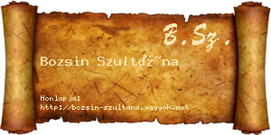 Bozsin Szultána névjegykártya